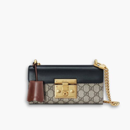 Gucci Padlock Bag 22cm Black Brown 735103 KLQJG 9785