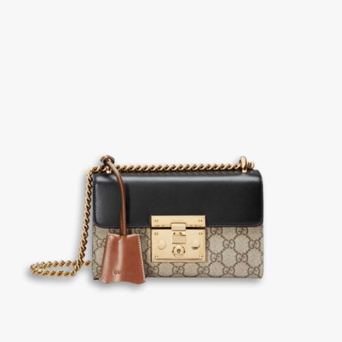 Gucci Padlock Bag 20cm Black Brown 409487 KLQJG 9785