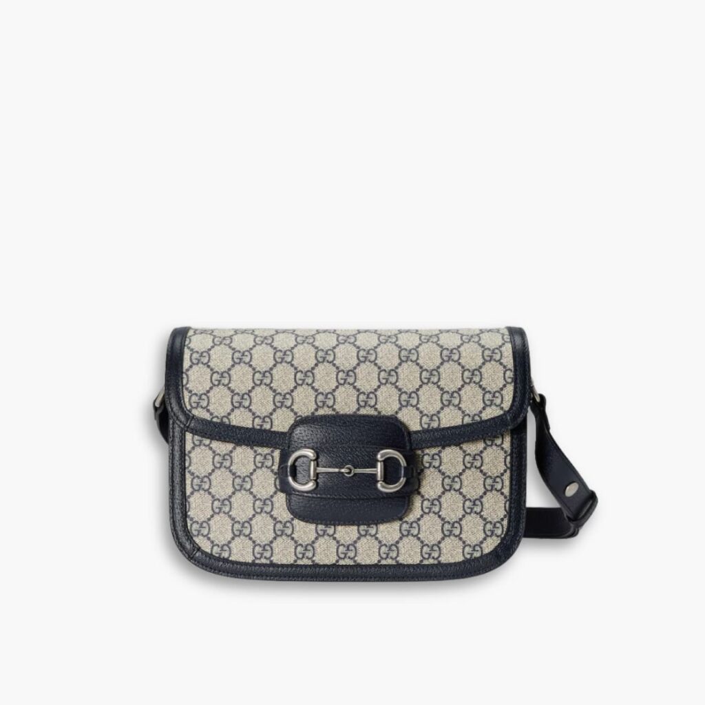 Gucci Horsebit 1955 Bag Beige Black 25cm 602204 K9GSN 4075