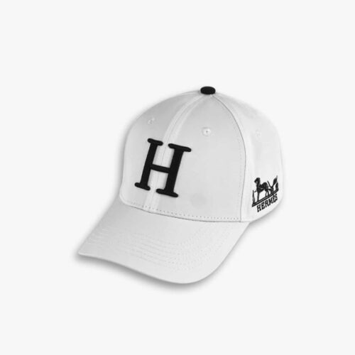 Hermes New Carriage Baseball Cap White