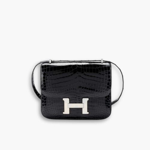 Hermes Constance Shiny Alligator Black 19Cm
