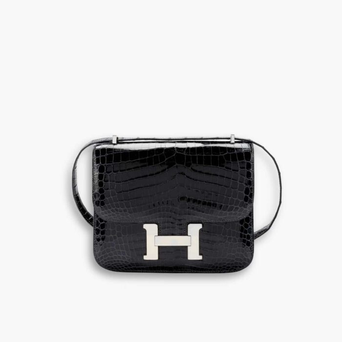 Hermes Constance Shiny Alligator Black 19cm