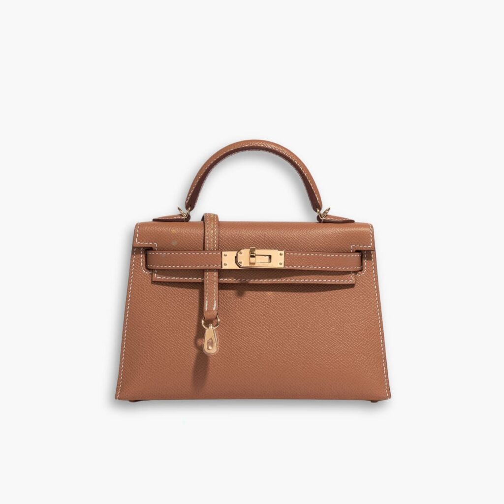 Hermes Kelly Mini Epsom Handbag Brown 19cm