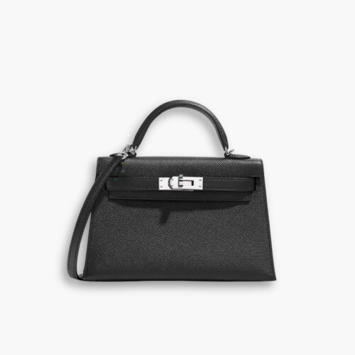 Hermes Kelly Mini Epsom Handbag Black 22Cm