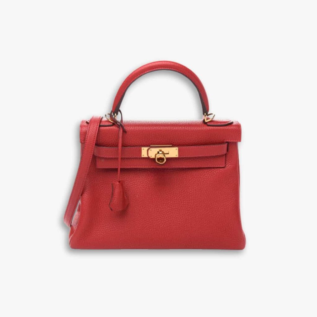 Hermes Kelly 25 Togo Handbag Rouge Casaque 25cm