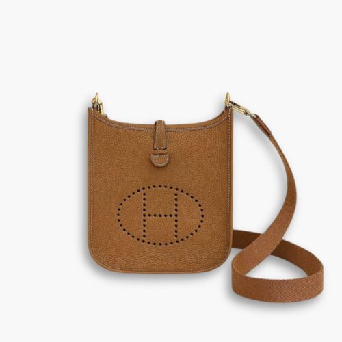 Hermes Mini Evelyne Bag Brown 17Cm