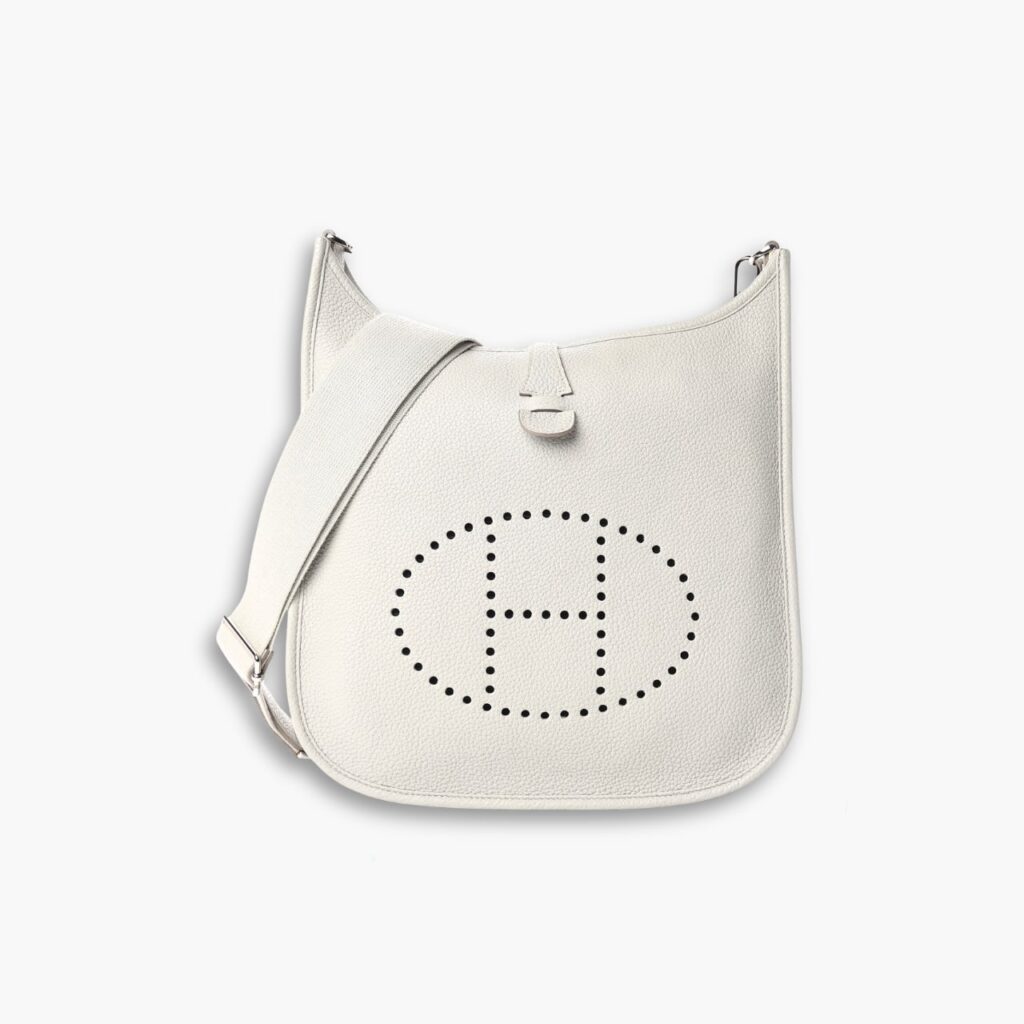 Hermes Evelyne 29 Clemence White 25cm
