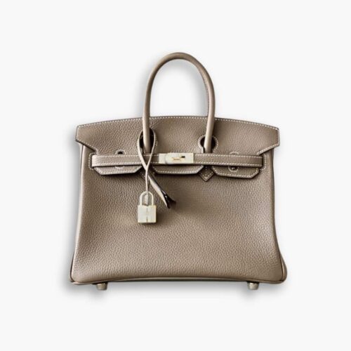 Hermes Birkin Togo Silver Hardware Etoupe Grey 25Cm