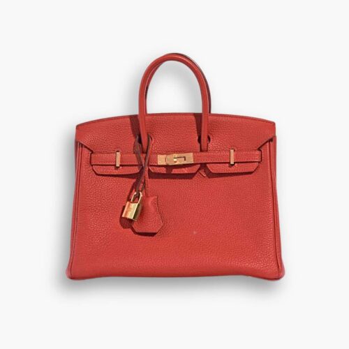 Hermes Birkin 25 Bag Togo Rouge Vermillon 25Cm