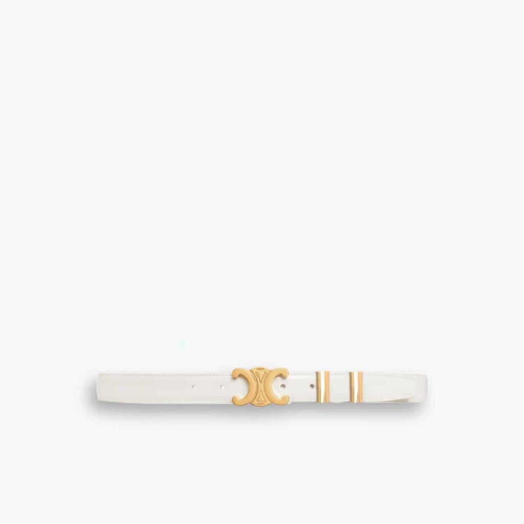 Celine Triomphe Belt White