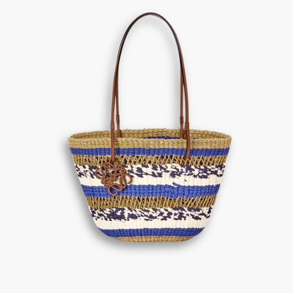 Loewe Basket Tote Natural And Blue 29cm