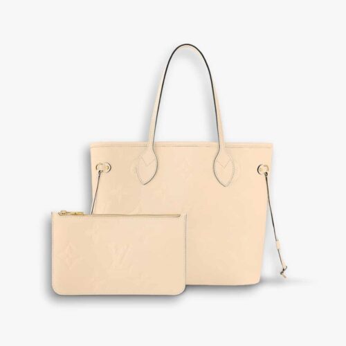 Louis Vuitton Neverfull MM Monogram Empreinte Crème 31cm M46676
