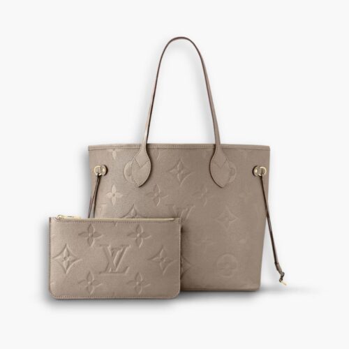 Louis Vuitton Neverfull MM Monogram Empreinte Turtledove Gray 31cm M45686