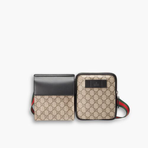 Gucci GG Supreme Web Belt Bag Beige Ebony 33Cm 450956 K6RHX 9678