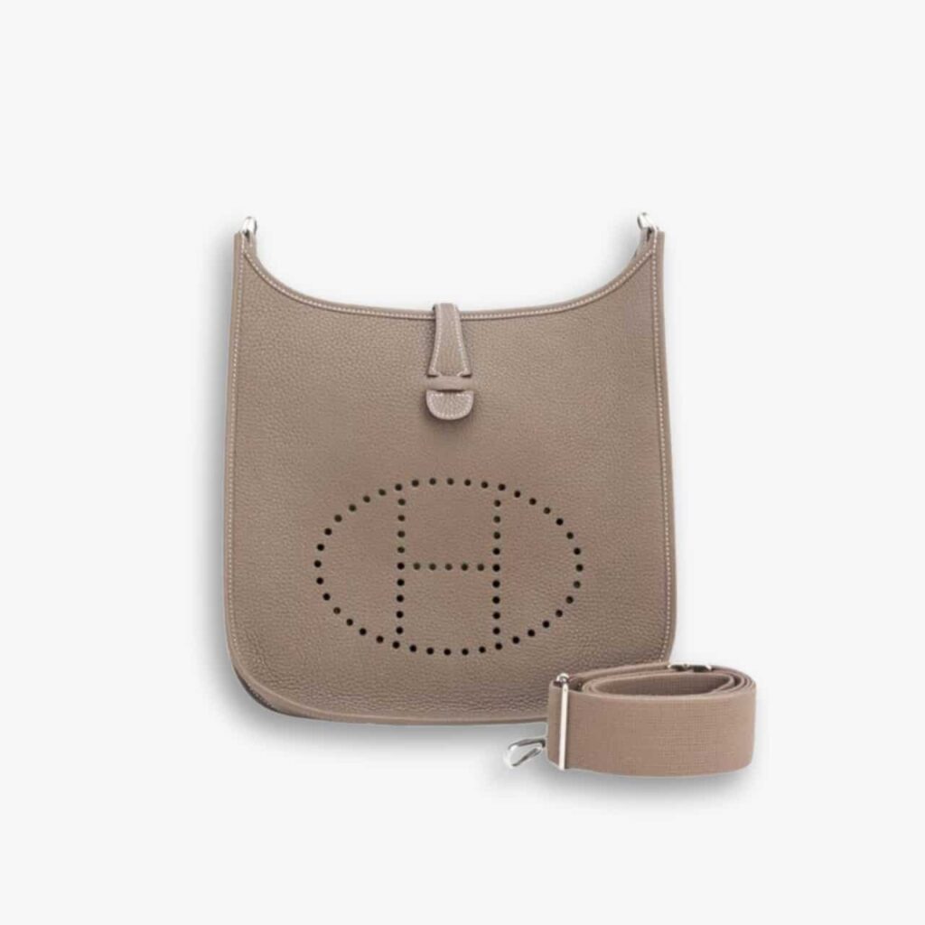 Hermes Clemence Evelyne Pm Etoupe 25cm
