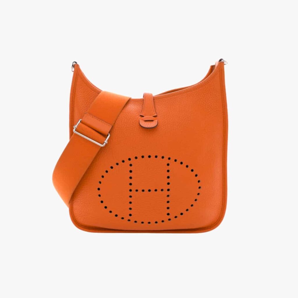 Hermes Clemence Evelyne Pm Orange Feu 25cm