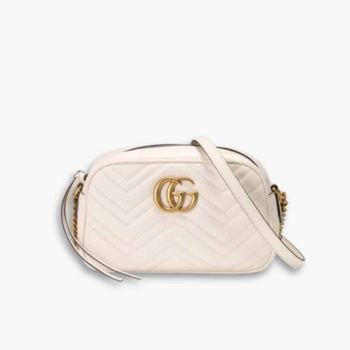 Gucci GG Marmont Small Shoulder Bag White 24cm 447632 DTD1T 9022