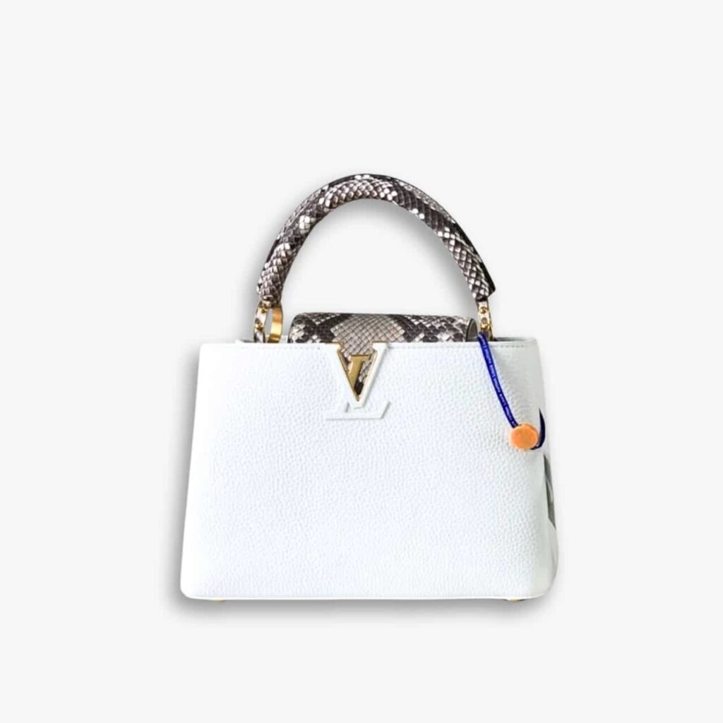 Louis Vuitton Capucines BB 27cm White And Python Trim