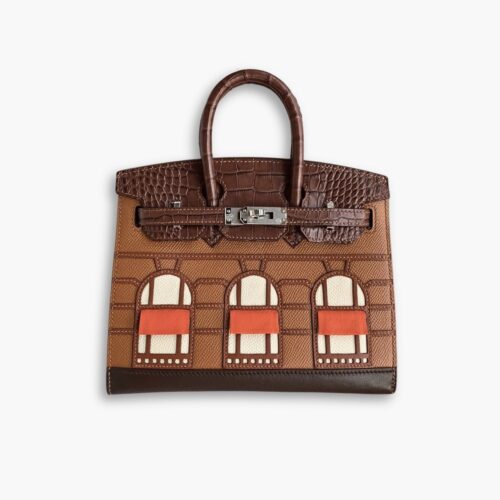 Hermes Sac Faubourg Birkin Matte Alligator Brown 25Cm