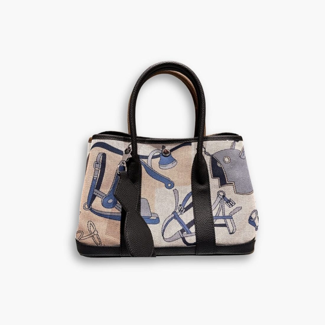 Hermes Garden Party Leather Handbag Black 30cm