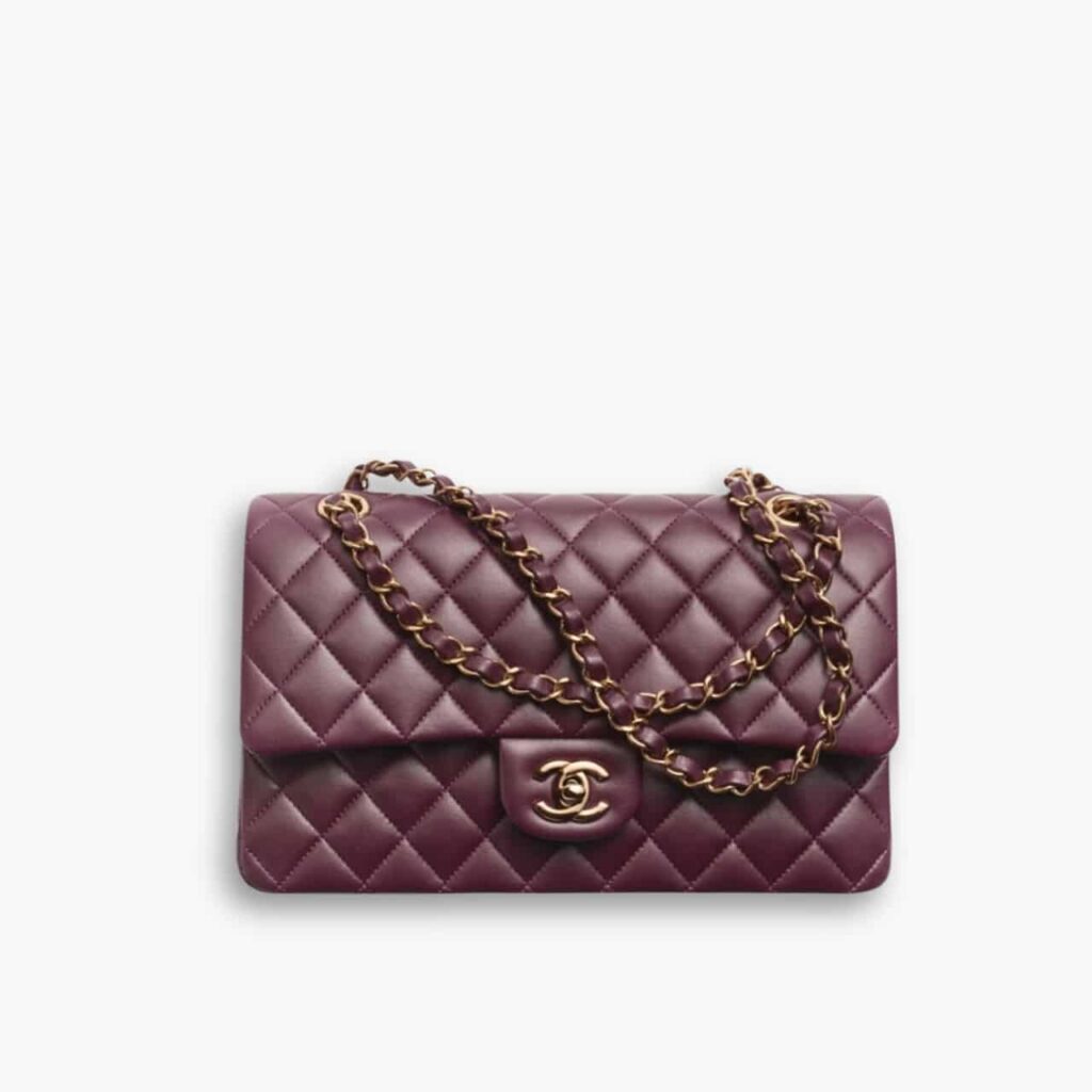 Chanel Classic Double Flap Handbag Burgundy 30cm A01112 B17625 NZG79