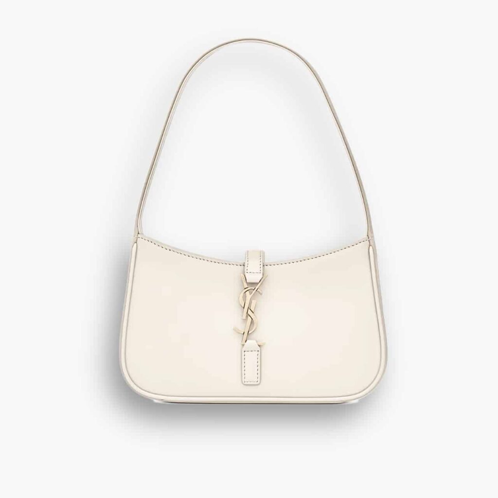 Saint Laurent Mini Le 5 À 7 Blanc Vintage 19cm 7103182R20W9207