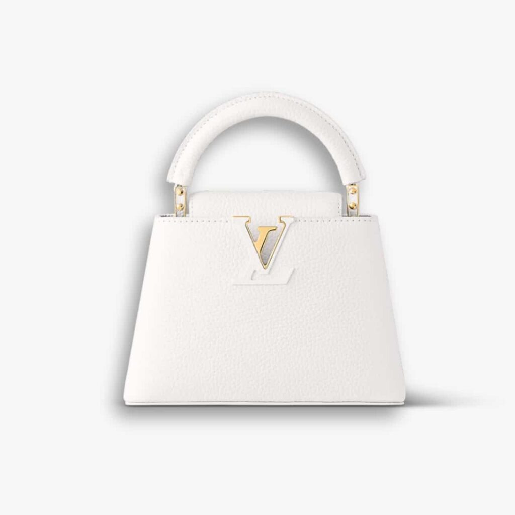 Louis Vuitton Mini Capucines Grained Leather White 20cm
