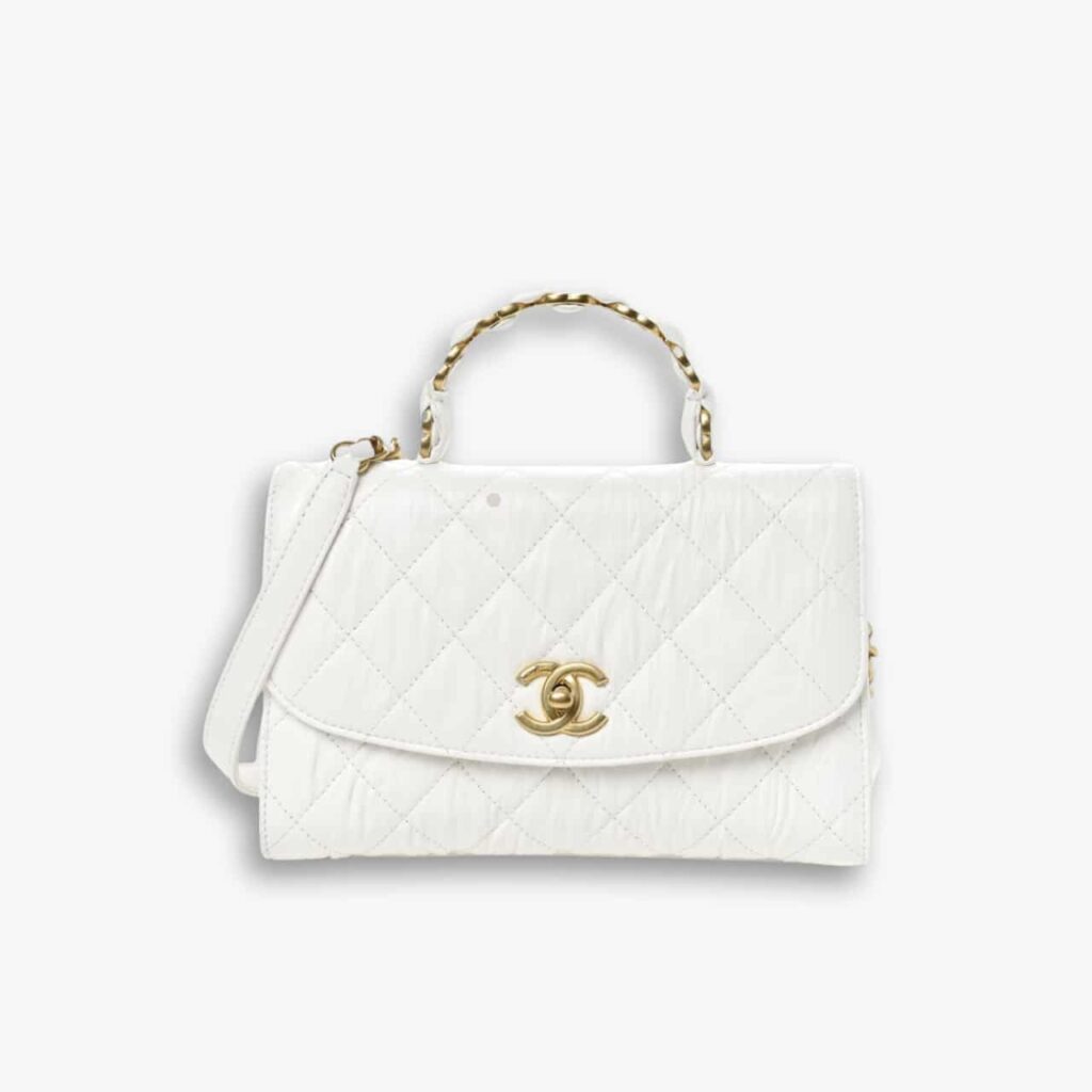Chanel Mini Flap Handle White 25cm
