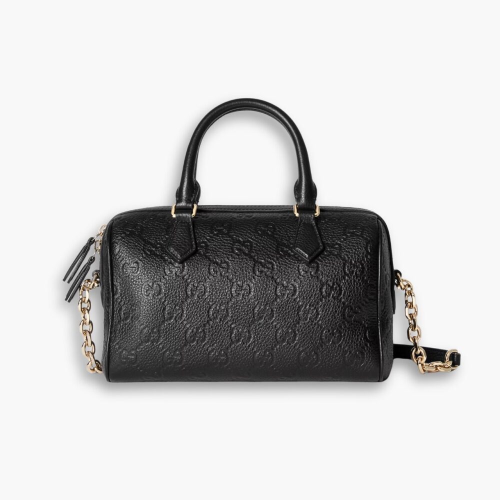 Gucci GG Emblem Small Top Handle Bag Black 26cm 815255 AAEEM 1000