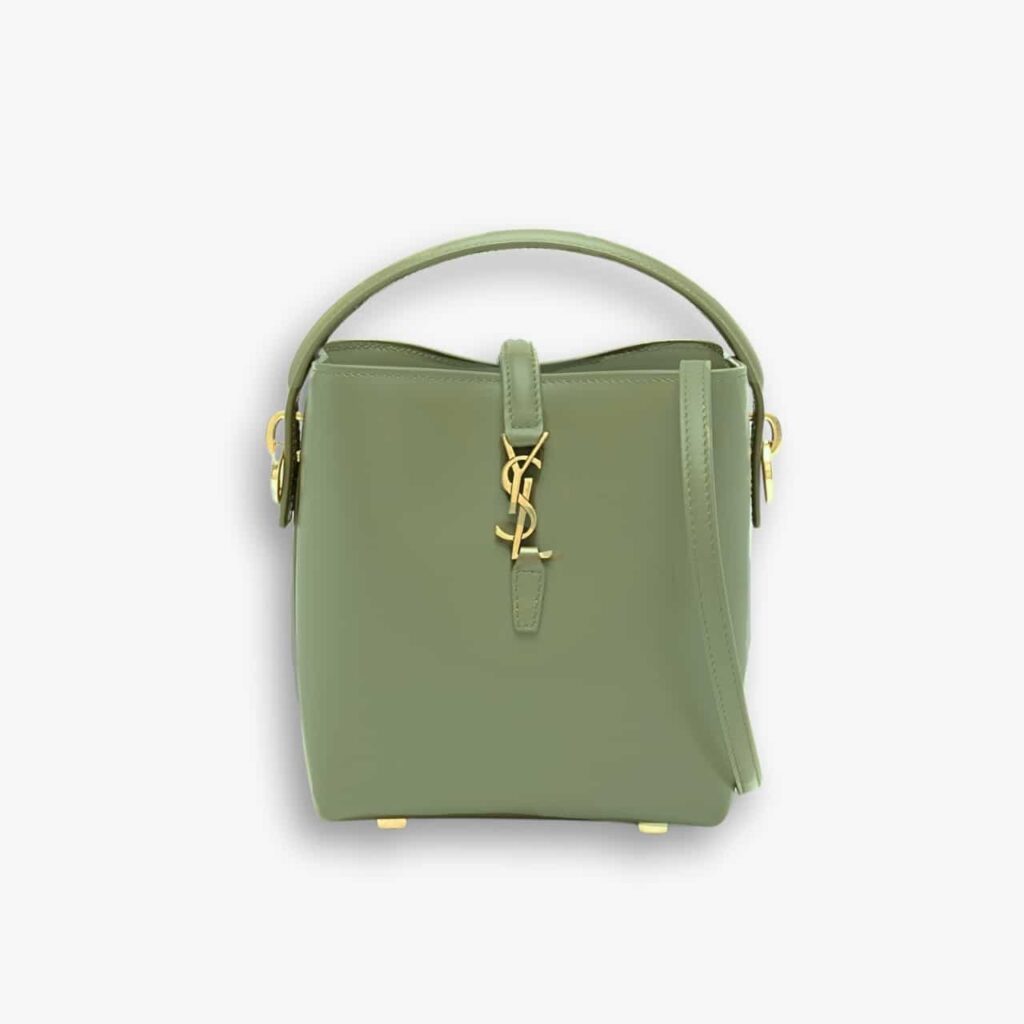 Saint Laurent Le 37 Mini In Shiny Leather Green 15cm 7658702R20W3360