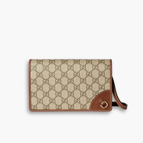 Gucci GG Emblem Super Mini Shoulder Bag Brown 20cm 820688 FAD6L 9758