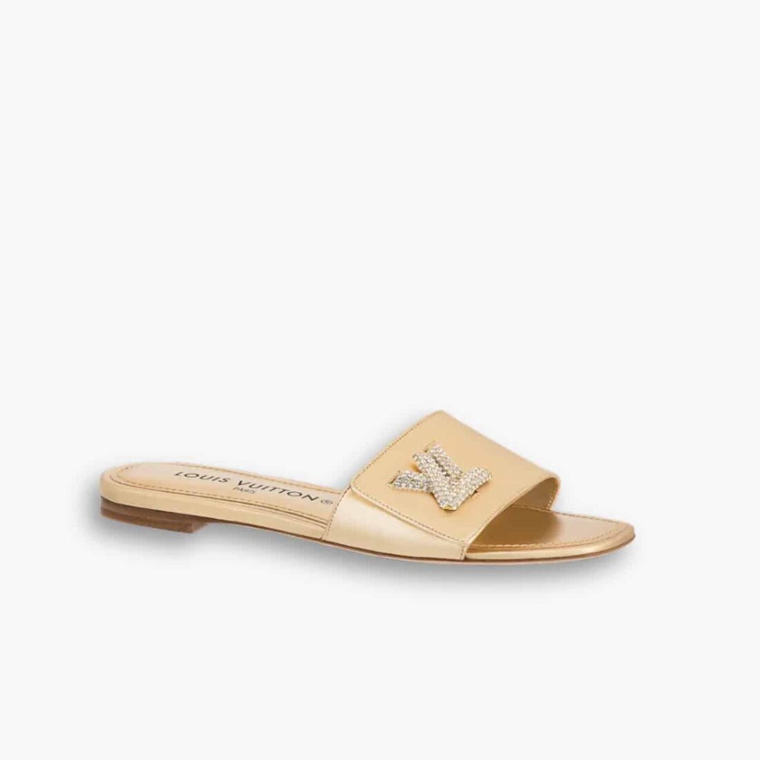 Louis Vuitton Shake Peep Toe Slide In Gold 1AB2R7