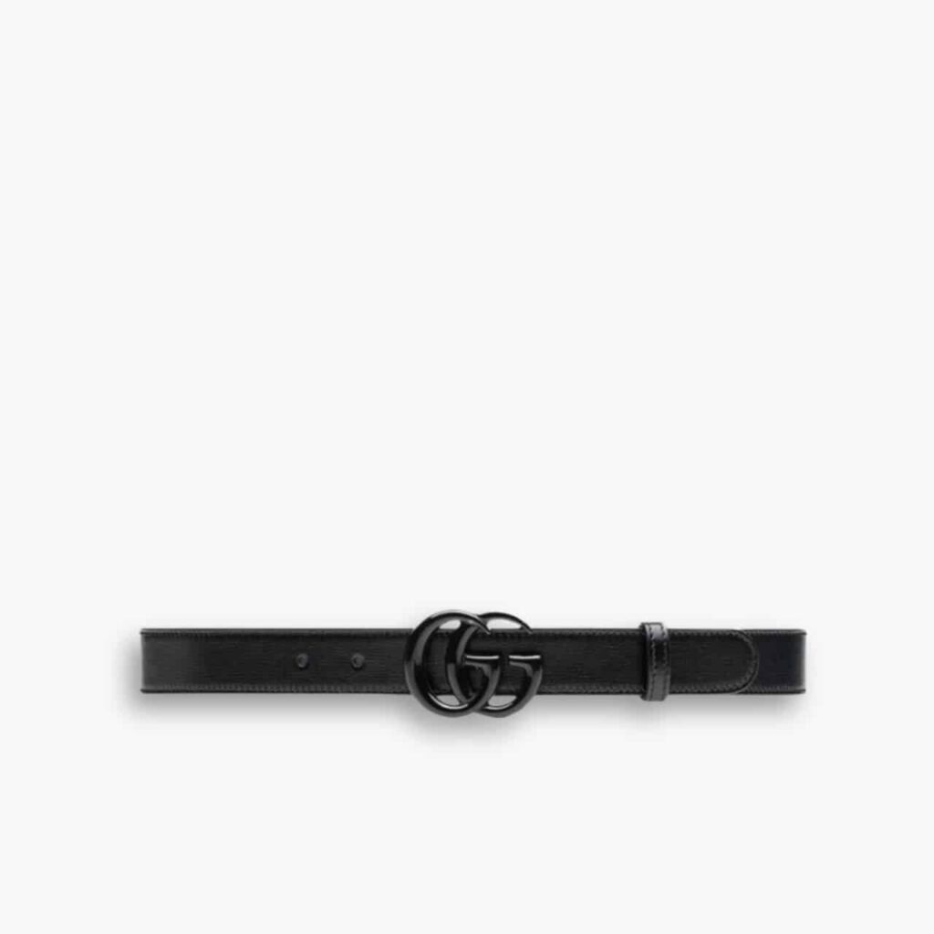 Gucci GG Marmont Thin Belt Black Leather 414516 18YXV 1000