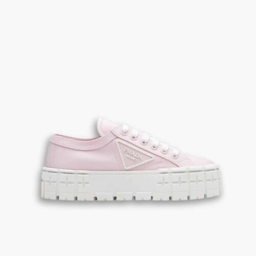 Prada Double Wheel Re Nylon Gabardine Sneakers Alabaster Pink 1E260M 3LFX F0E18 F 050