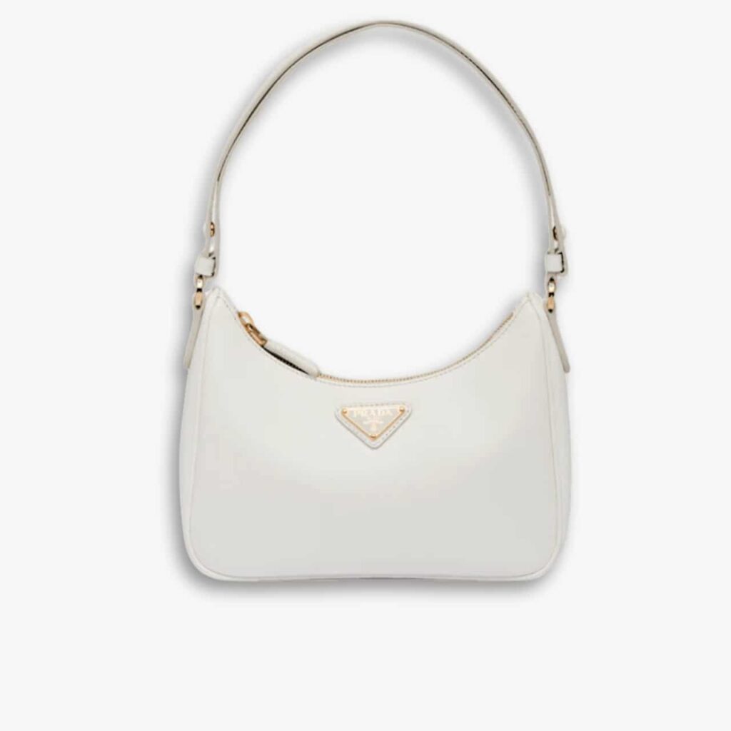 Prada Re-Edition Saffiano White 22cm