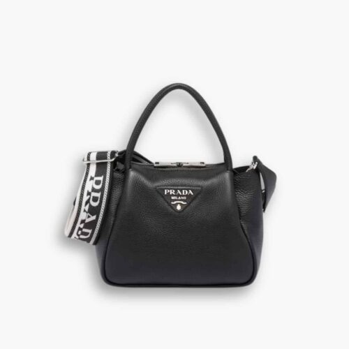 Prada Small Leather Handbag Black 23cm 1BC145 2DKV F0002 V 3OO