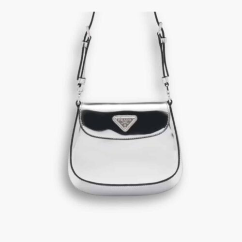 Prada Cleo Brushed Leather Sliver 22 Cm