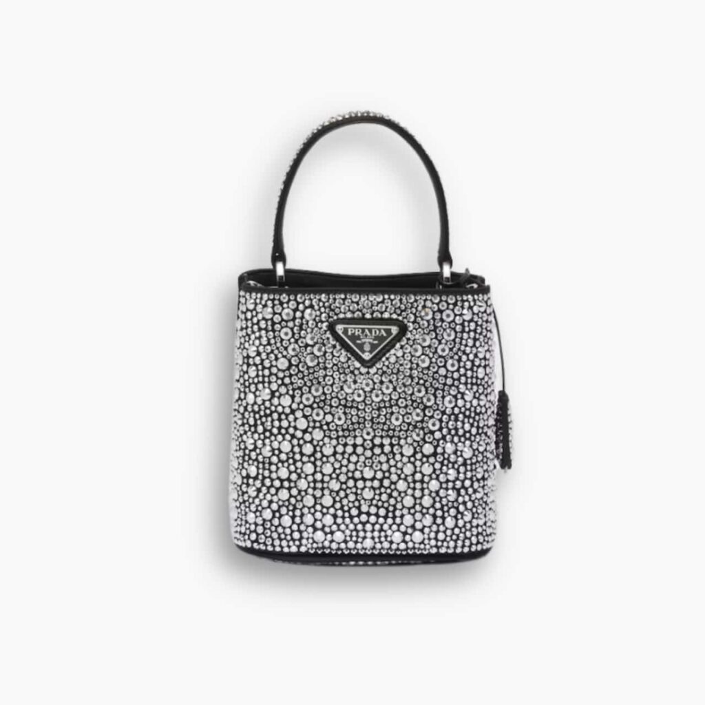 Prada Panier Satin Bag With Crystals 18Cm