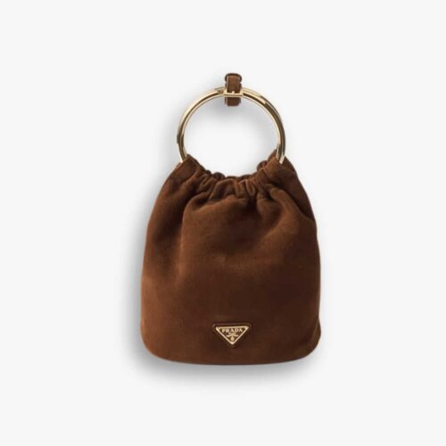 Prada Mini Suede Bag Cocoa Brown 19cm 1BC227 008 F0324 V OOO