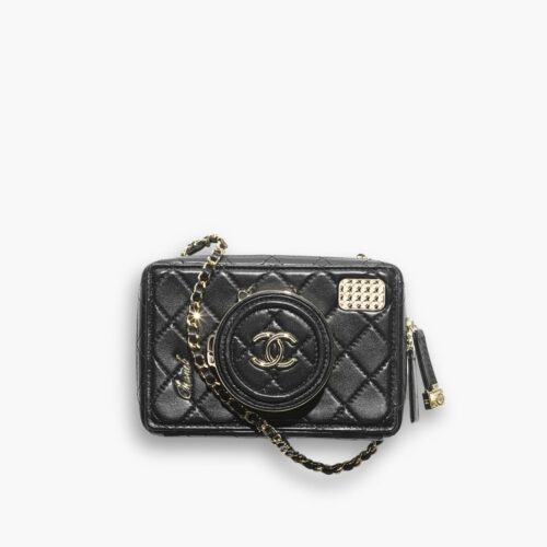 Chanel Camera Bag Leather Black 18cm AS4817 B16255 94305