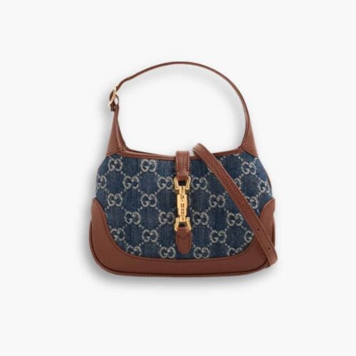 Gucci Jackie 1961 Shoulder Bag Blue And Ivory 23cm 637092 2KQGG 8375