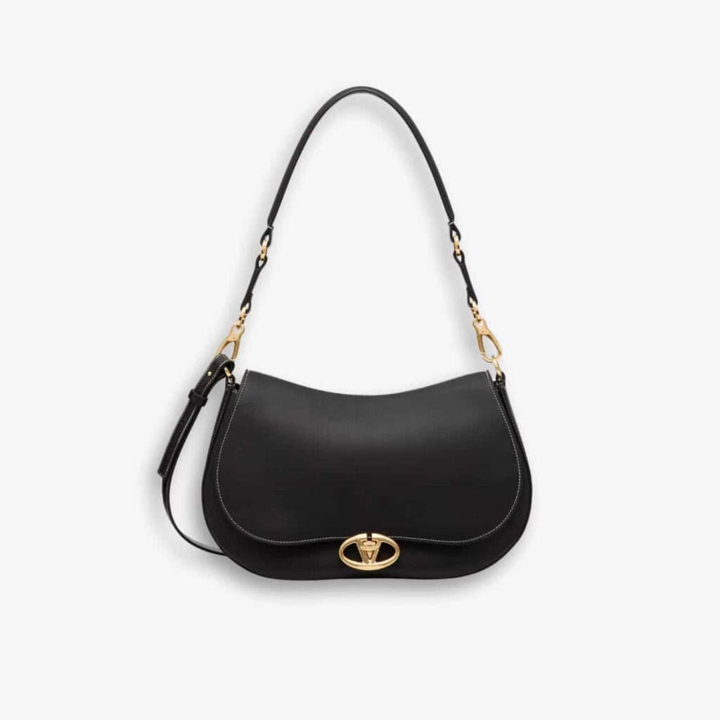 Valentino Garavani Ohval Shoulder Bag Black 28Cm