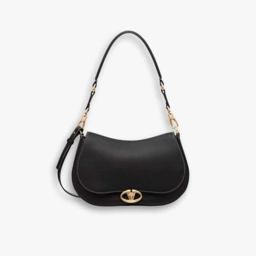 Valentino Garavani Ohval Shoulder Bag Black 28Cm