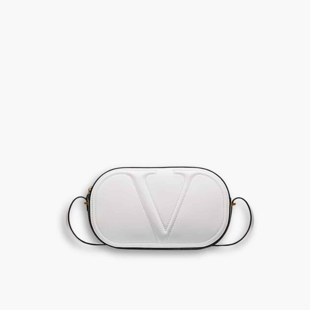 Valentino Vlogo Walk Leather Crossbody Bag White 25cm