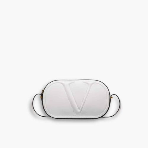 Valentino Vlogo Walk Leather Crossbody Bag White 25cm