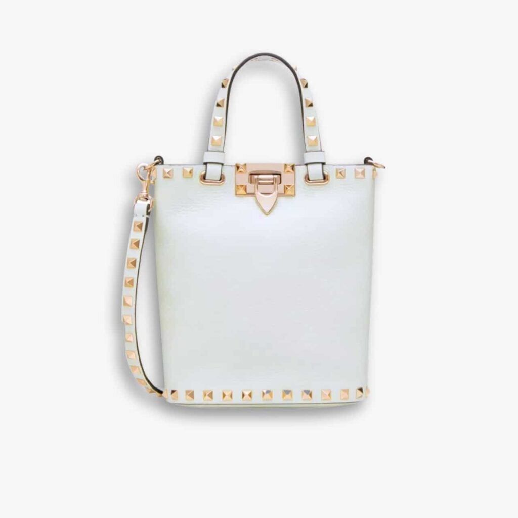 Valentino Rockstud Crossbody Pouch White 19cm