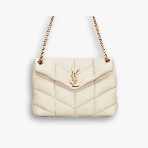 Saint Laurent Puffer Medium White 35Cm