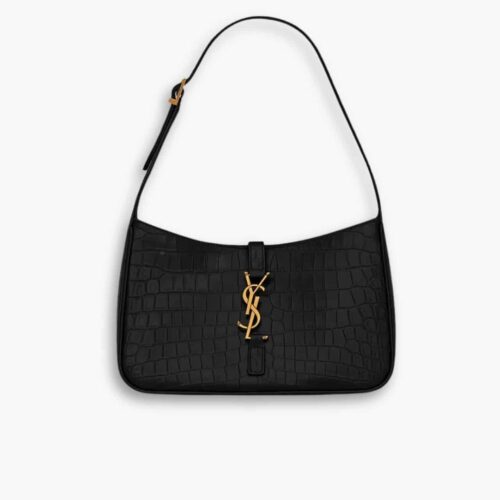 Saint Laurent Le 5 À 7 Croccodile Black 25Cm