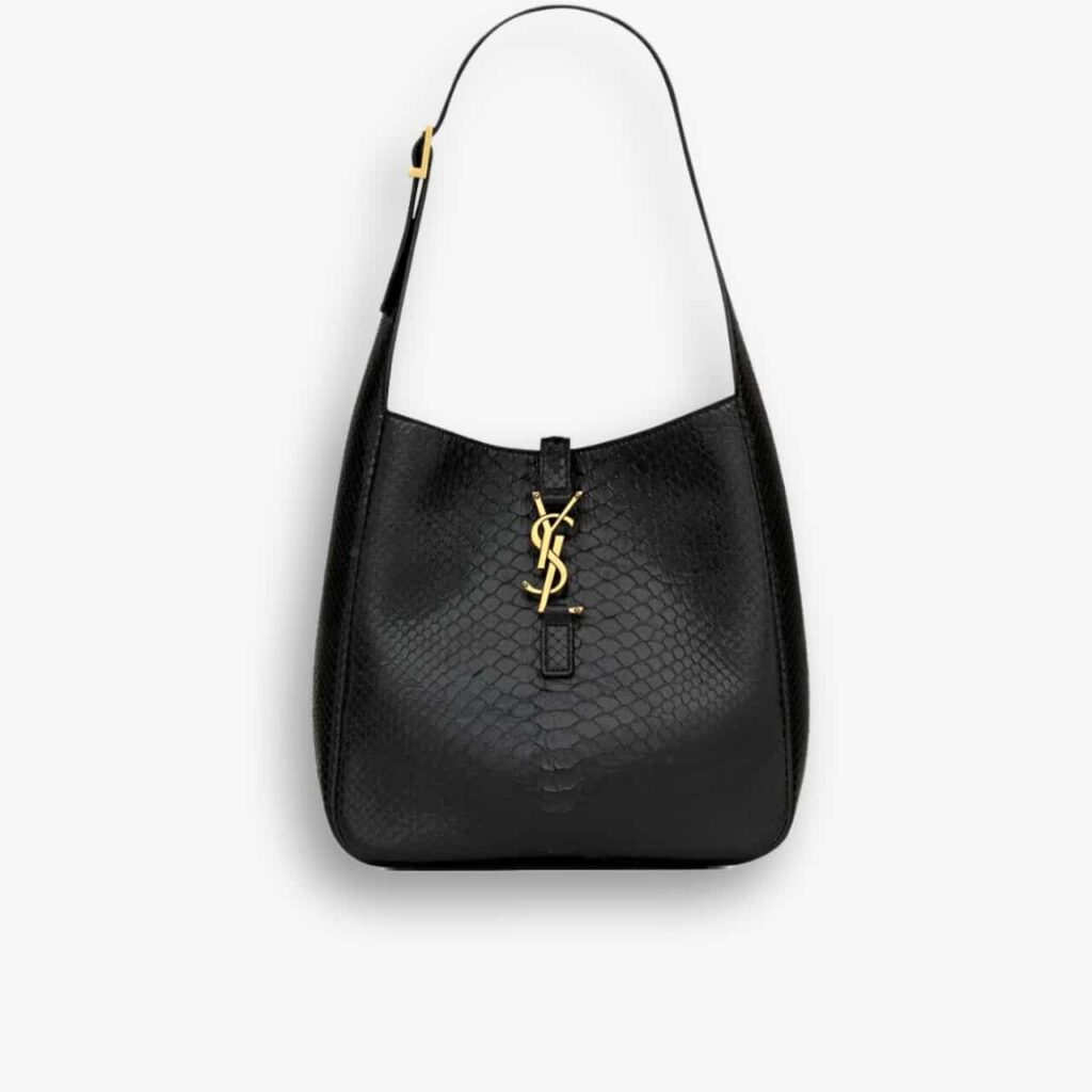 Saint Laurent Le 5 À 7 Supple Large Black Python 27cm