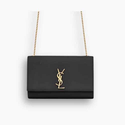 Saint Laurent Kate Medium In Grain De Poudre Black 24cm